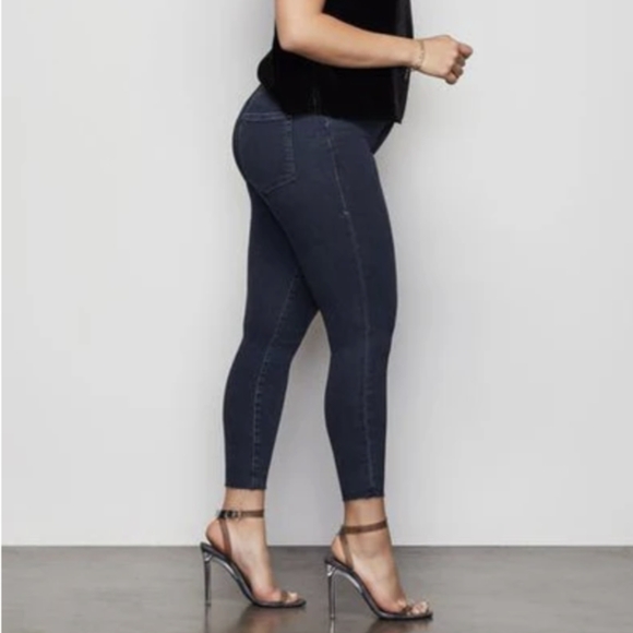 Good American Good Legs Crop Raw Edge Skinny Jeans in Color Blue344 - Picture 3 of 10